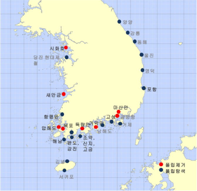 사업추진(2013~2018) 지도