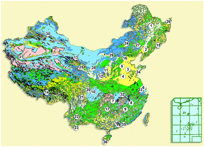 중국 생태계연구 네트워크의 야외조사지도